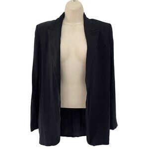 John Paul Gaultier Woman's Sz 40 (US  Sz 6) Black Open Front Wool Blend Blazer